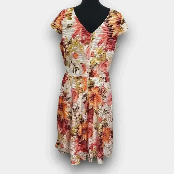 RONNI‎ NICOLE ladies floral multi-colour size 12 midi lined zippered dress - Picture 4 of 14